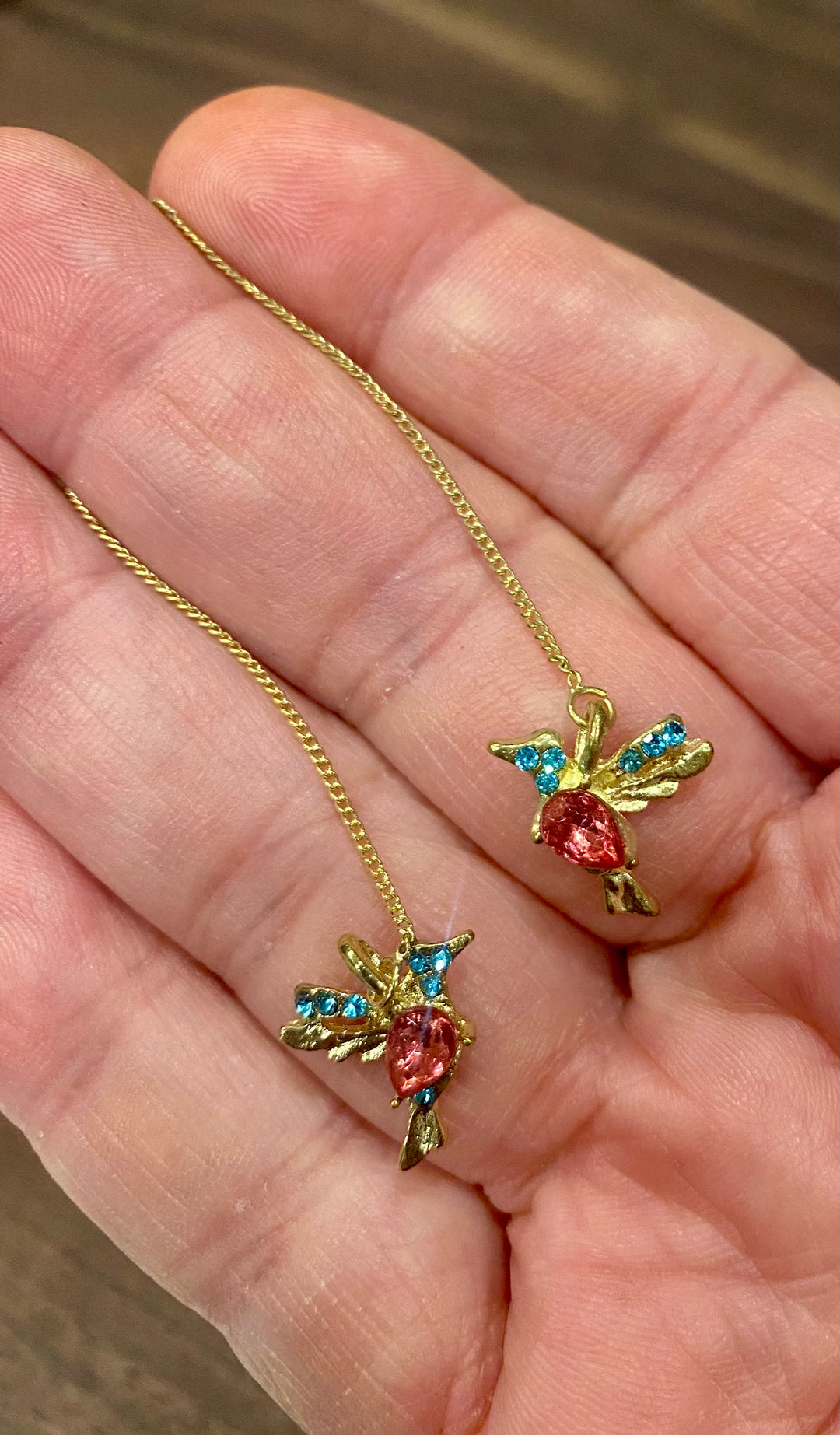 Pink Breasted Bird Earrings