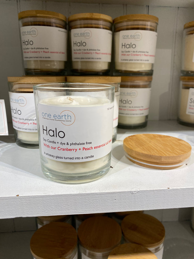 NEW! Halo Soy Candle (Cranberry, Peach + Vanilla)
