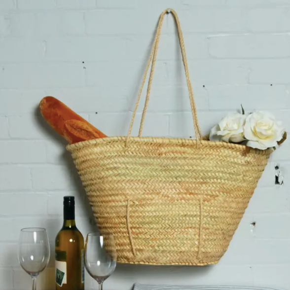 Oversized Market Basket with sisal straps