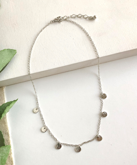 Disc Dangle Necklace (silver colour)