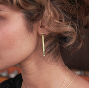 Bar Bangle Earrings (Gold Colour)