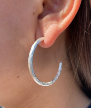 Twig Hoops (Silver Colour)